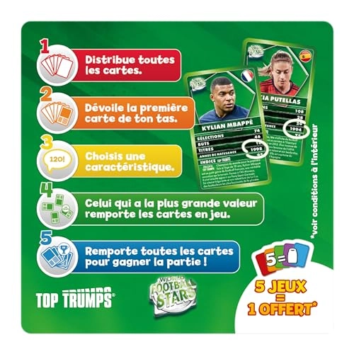 TOP Trumps World Football Stars - Card Game Travel Format (French)