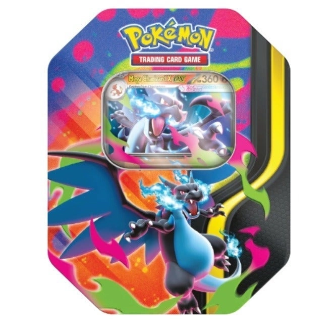 Pokémon Mega Charizard Ex Tin - 1 foil promo 4 booster packs