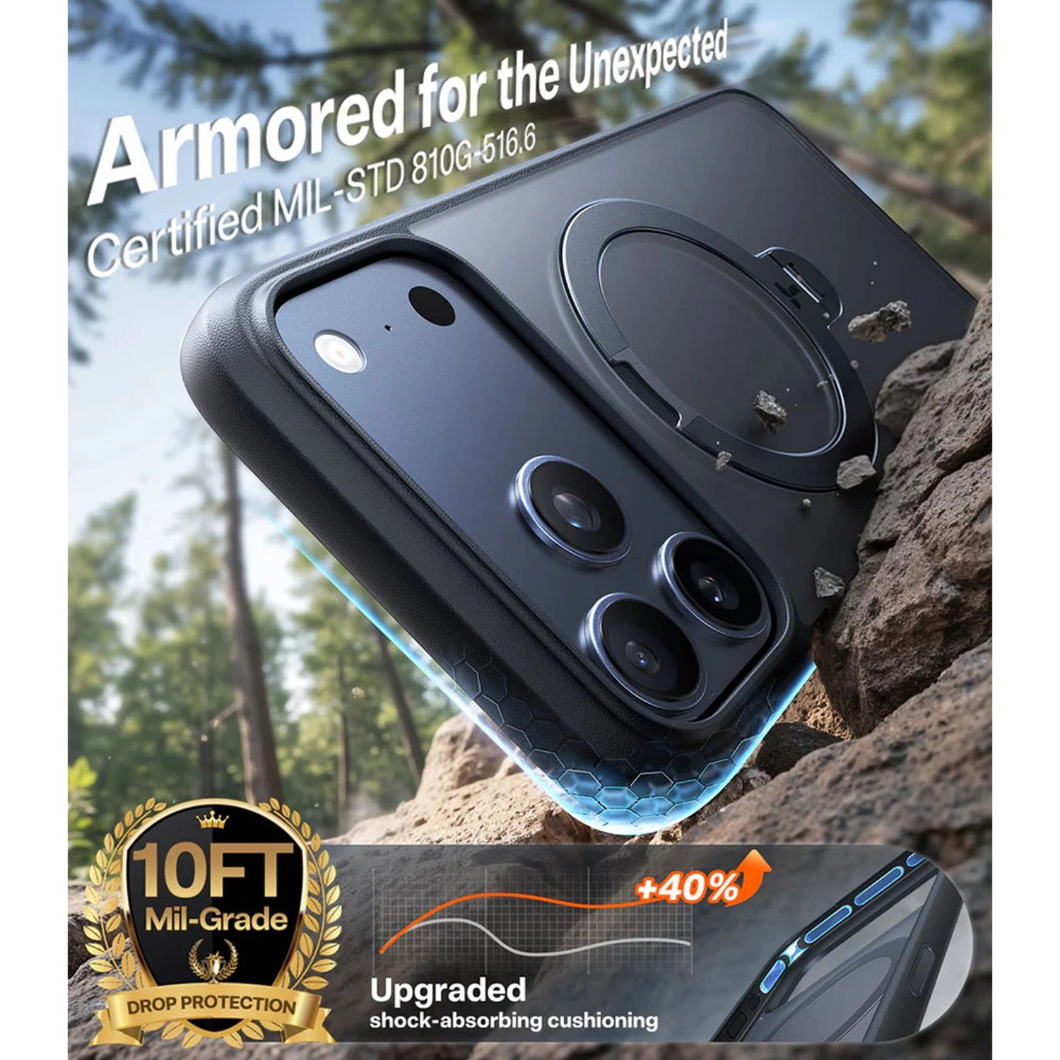 Ostand Spin Silicone Case with MagSafe for iPhone 17 Pro Max