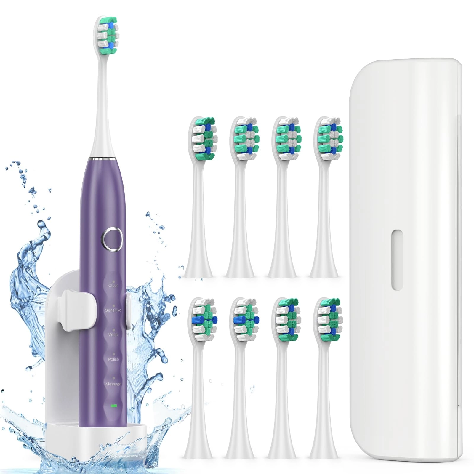 Electric Toothbrush - 8 Count Cherry Pink 120 Days Battery Life