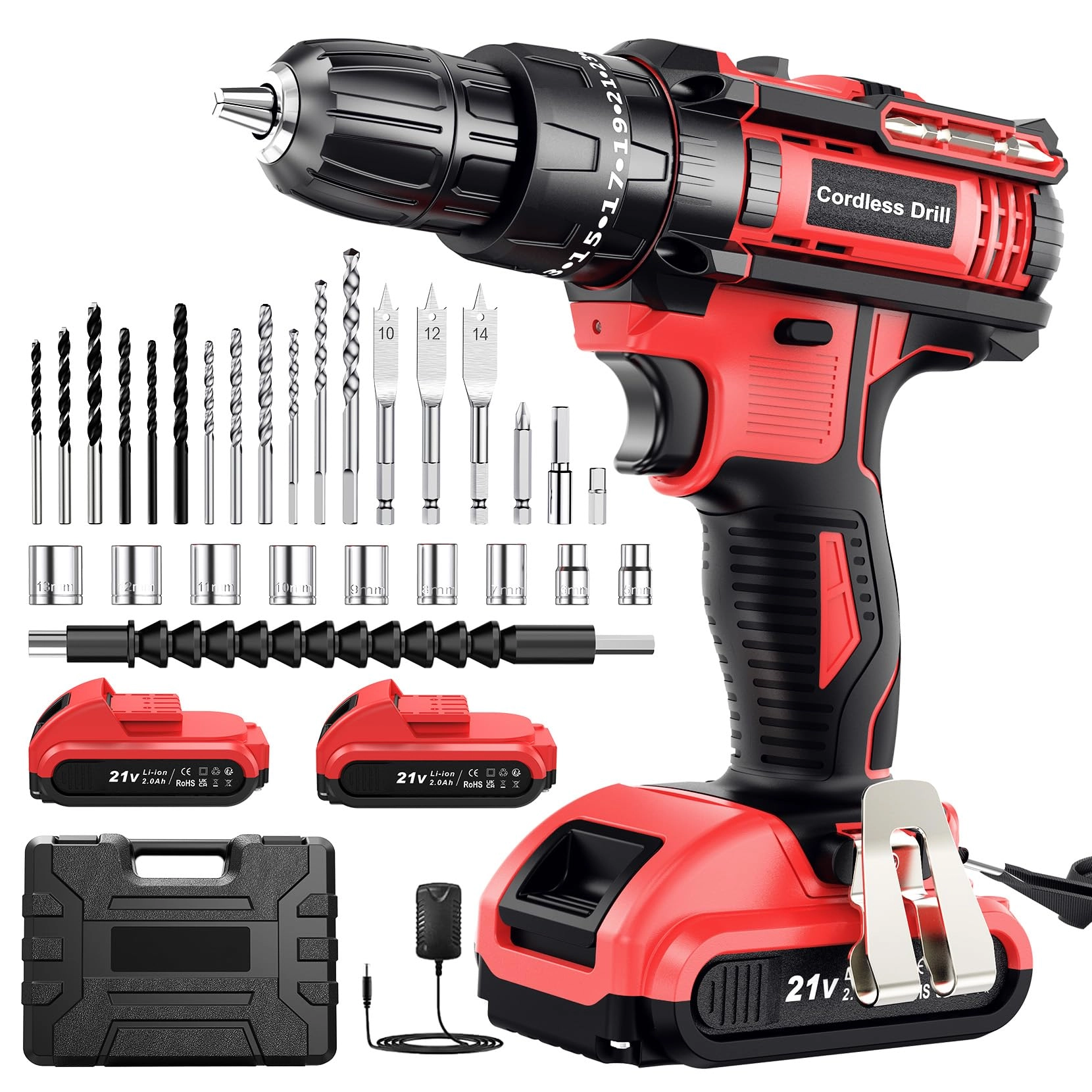 MHPRO Cordless Drill Set - 2.0Ah 21V