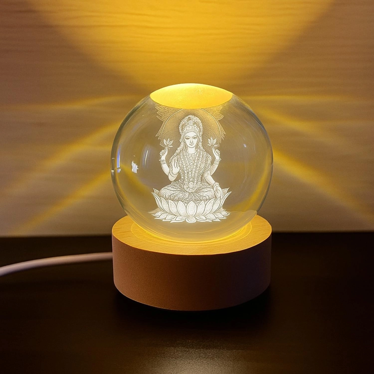 Laxmi Crystal Ball - USB-Powered Warm White LED