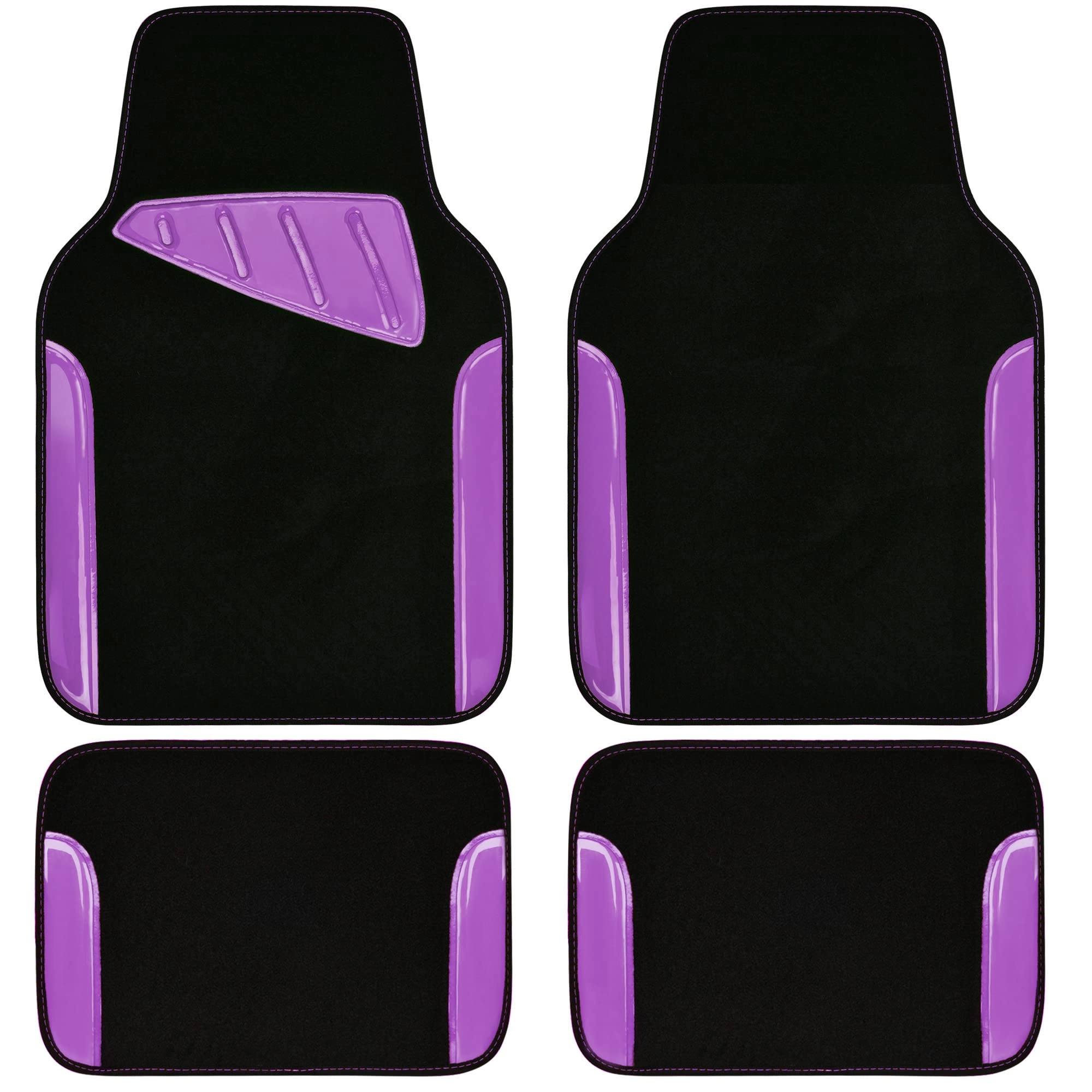 LJ Jelly Waterproof Universal Fit Car Floor Mats - Pink Leather