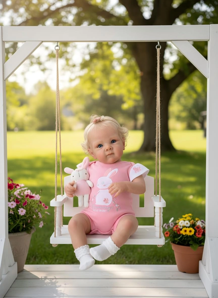 Reborn Baby Doll - 18 Inch 46 cm Silicone Lighter Brown Skin Ages 3+