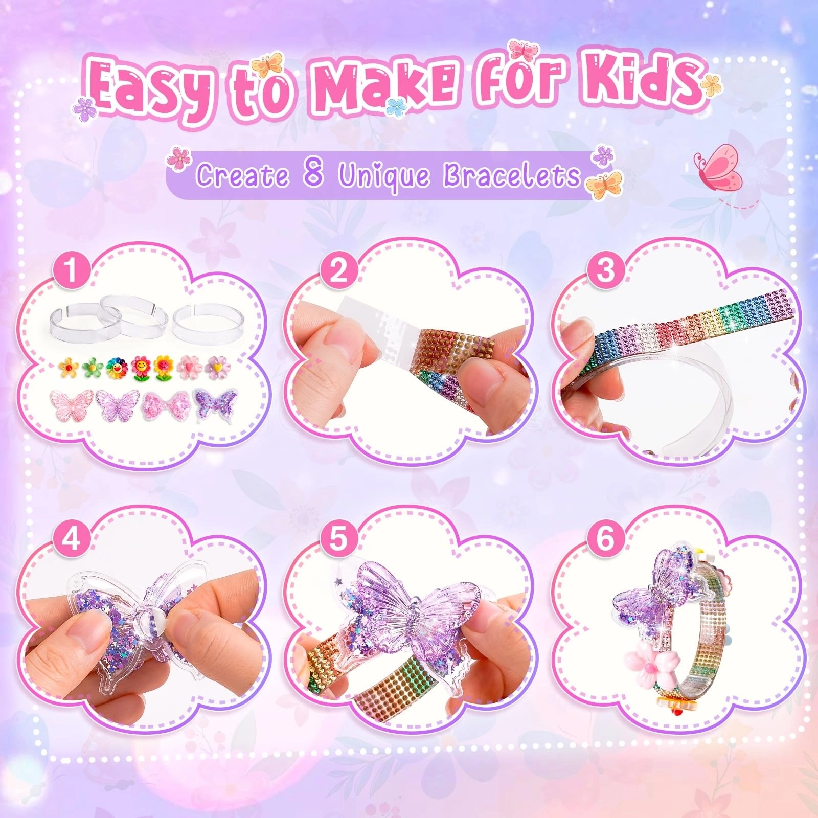 Friendship Bracelet Making Kit - Girls 5-12 Butterfly&Flower