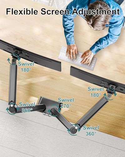 Dual Monitor Desk Mount - 2 32 inches VESA 75x75 100x100 mm