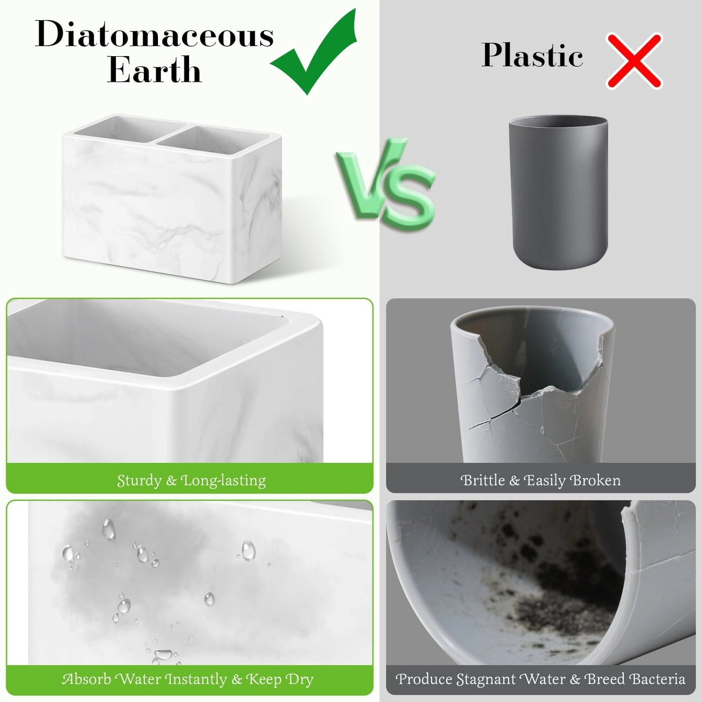 Toothbrush Holder - Diatomite Marble Pack
