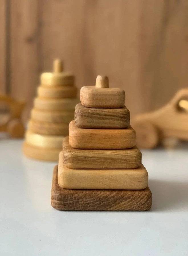 Natural Wooden Stacking Ring Montessori-Inspired