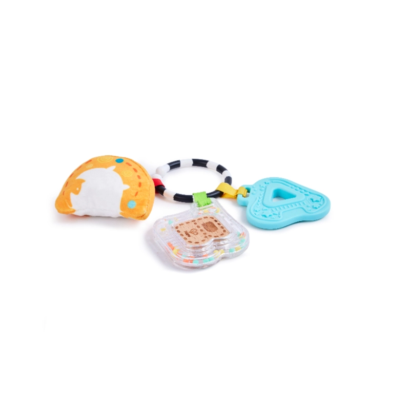 Hape Sensory Abc's Playset - Suitable for 3 to 12 Months 1 ring, 1 silicone A, 1 plastic B, 1 fabric C