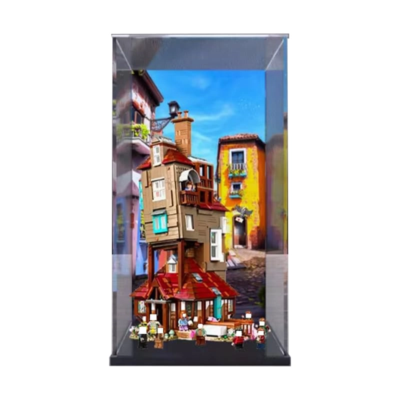 Clear Acrylic Display Case - 11.81x11.81x19.68in. Black Bottom