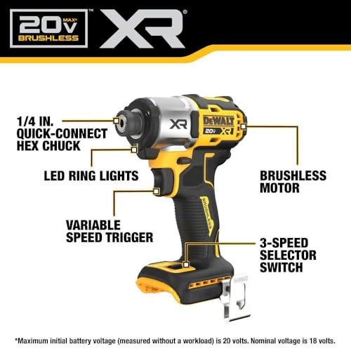 20V MAX XR Impact Driver - Brushless 1/4" 3-Speed