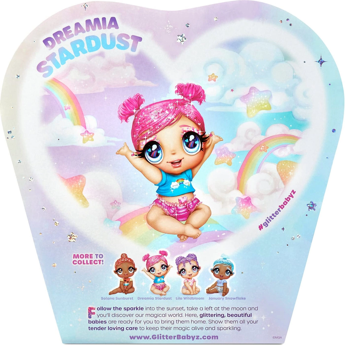 DREAMIA Stardust Baby Doll - 3 Magical Color Changes Pink Hair Rainbow Outfit