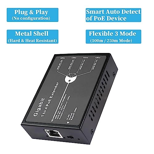 POE5004G-V2 - 48V 30W 4 IEEE802.3af/at/BT 10/100/1000Mbps 60W