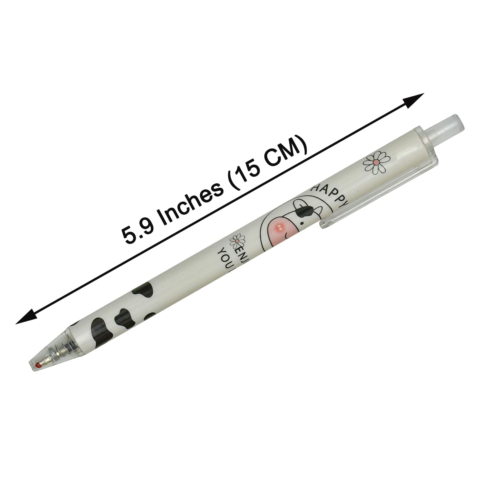 Plush Milk Cow Pom Pom Pen - 4 PCS 0.5 mm