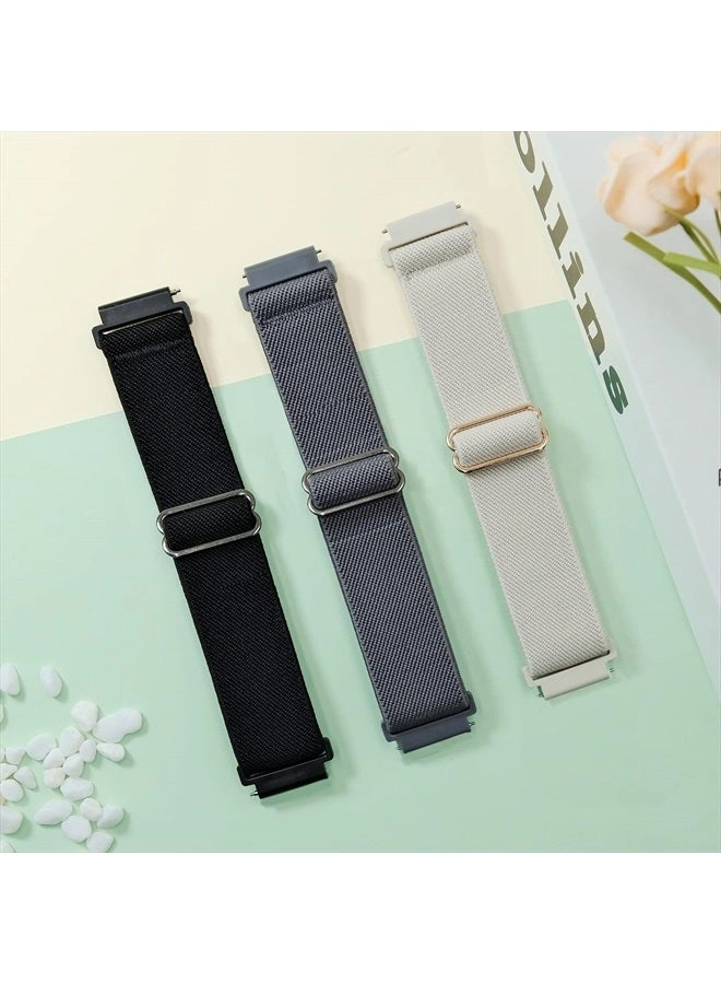 3 Pack 22MM Stretchy Nylon Watch Band for Amazfit GTR 4/GTR 3 Pro/GTR 3/GTR 2/2e/GTR 47mm, Garmin Vivoactive 4, Venu 2, Forerunner 255, Samsung Galaxy Watch 3/Galaxy Watch 46mm, Gear S3, Fossil Gen 5E, Ticwatch Pro 3, Huawei Watch 3, GT 2 46mm/GT3 46MM, Polar Vantage M