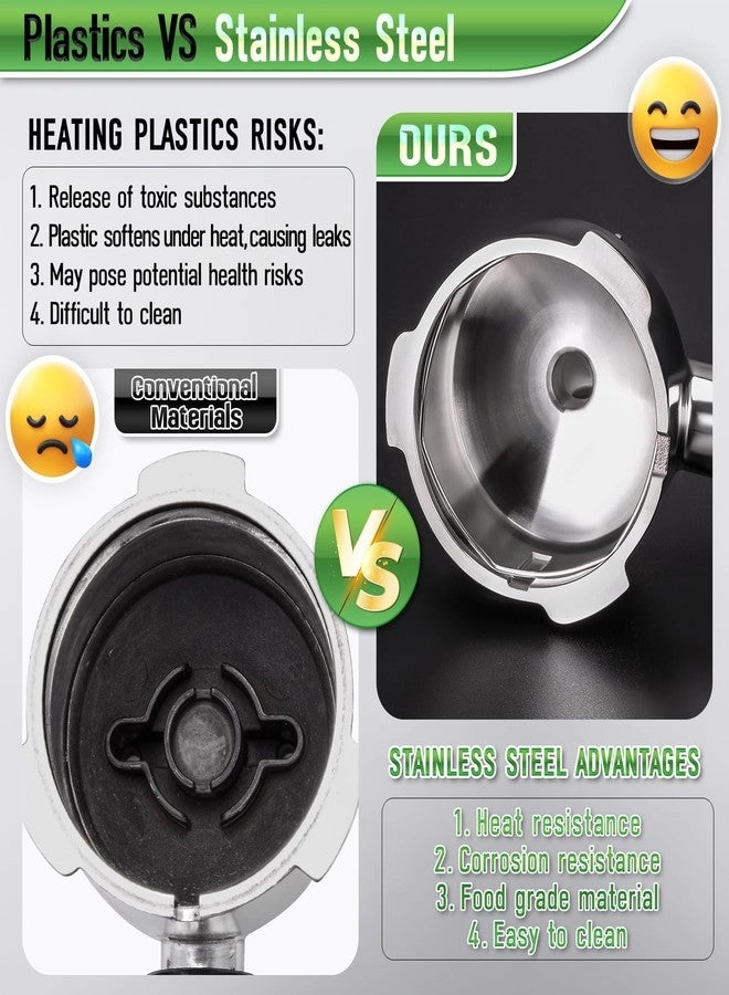 Portafilter - Dual Spout Siam Rosewood Grip 304 Stainless Steel Basket