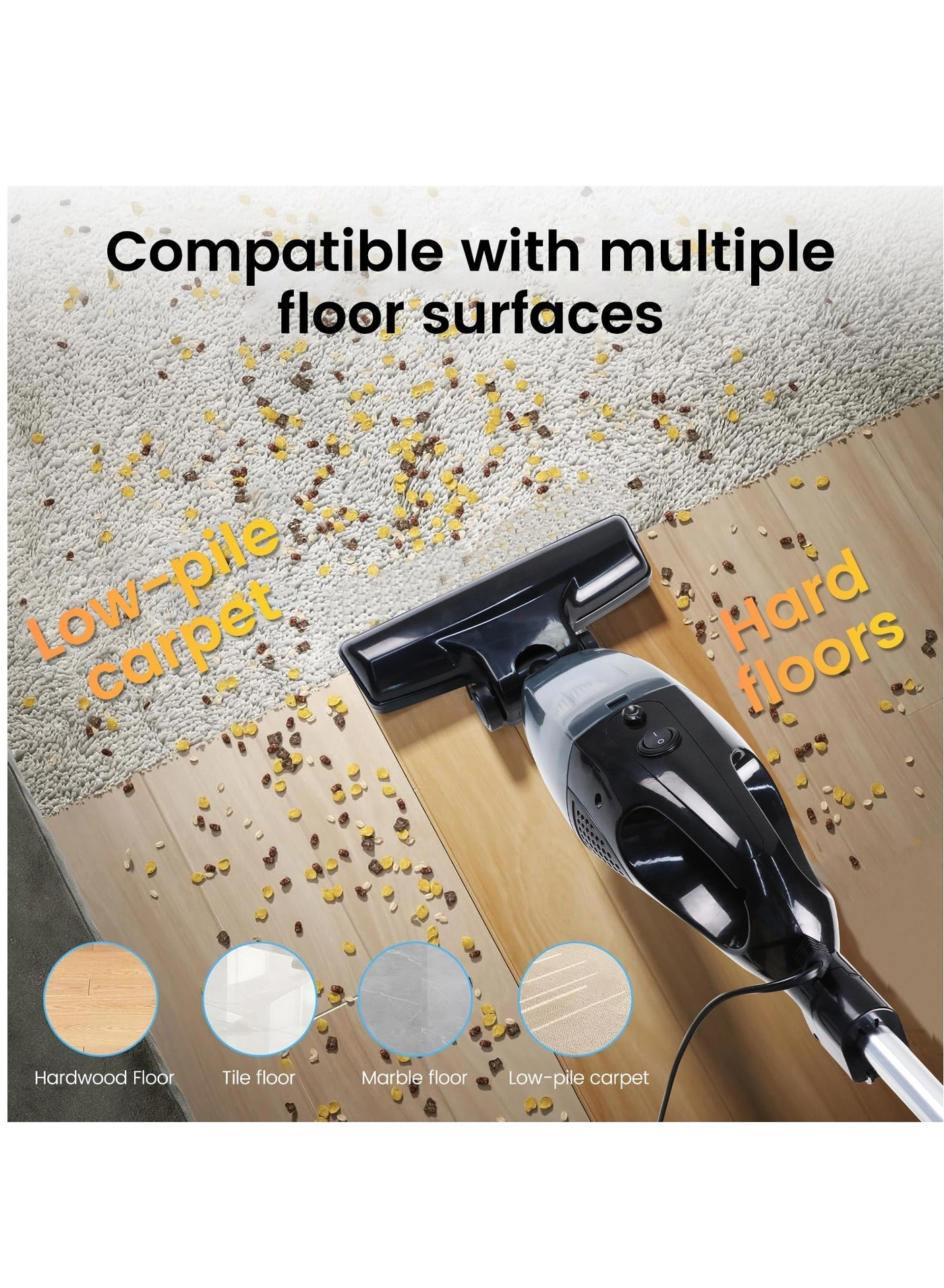 Handheld Vacuum Cleaner - 2-in-1 14-16KPa 1.5L