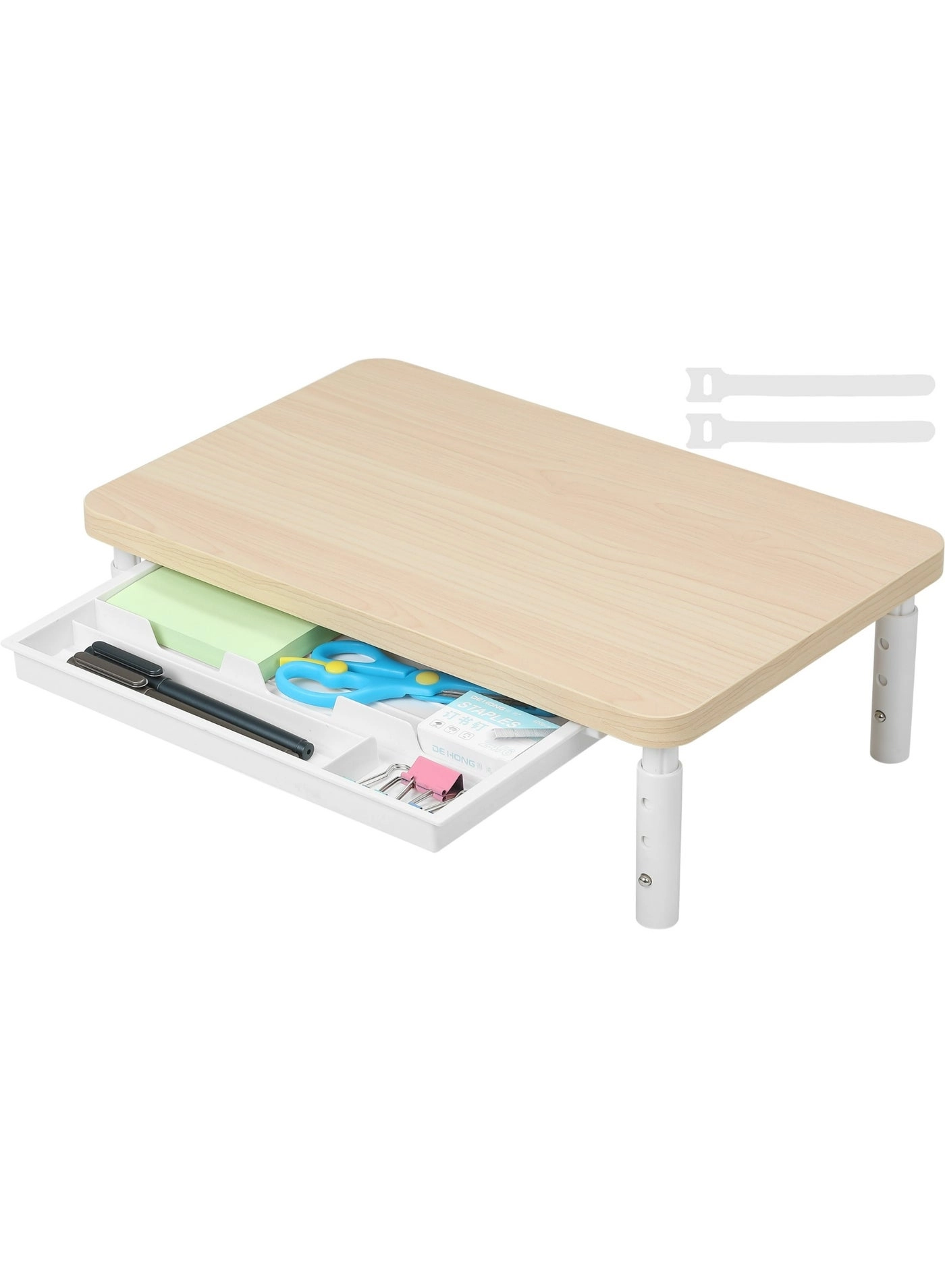 Adjustable Monitor Stand - 3-Height 25KG Storage Drawer