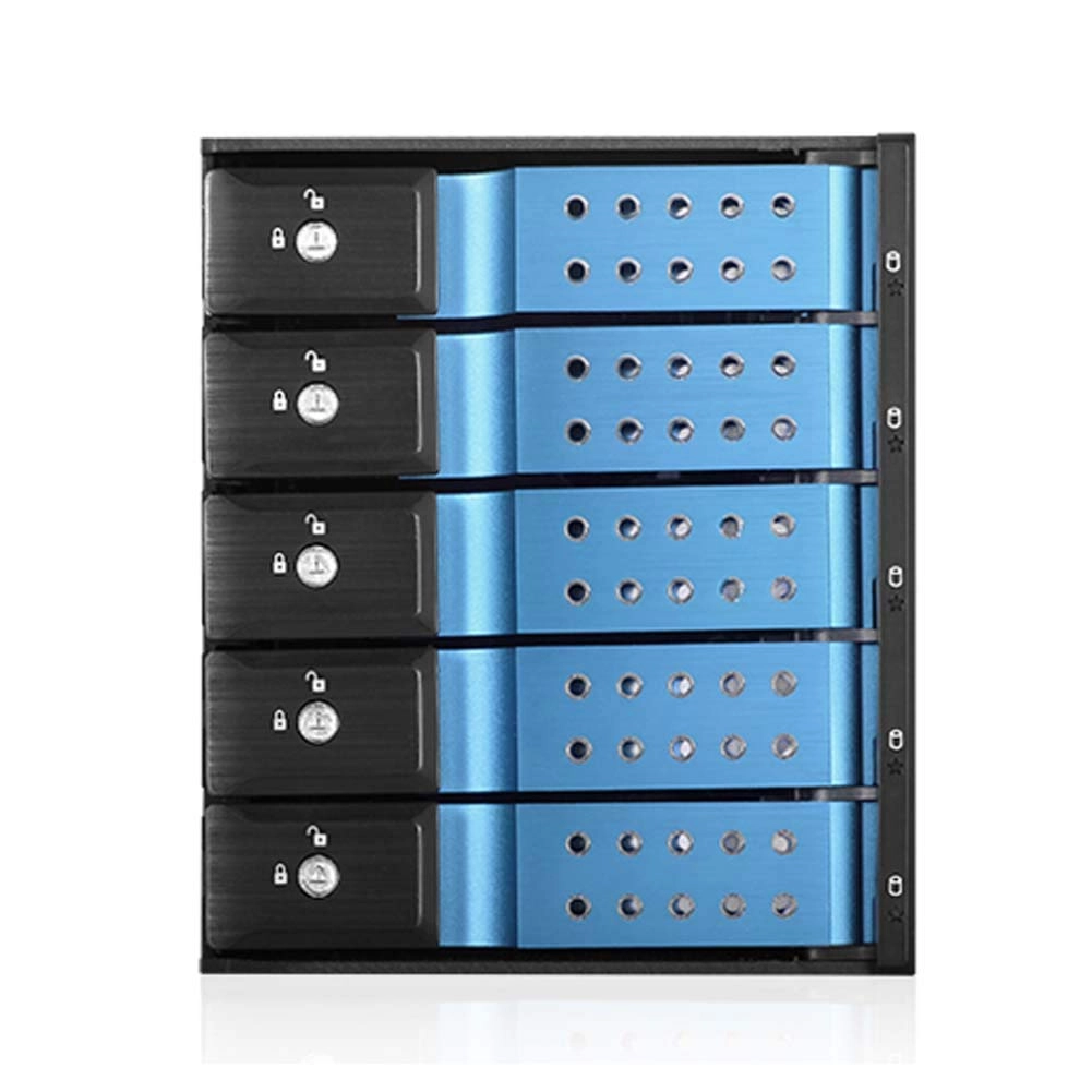 iStarUSA BPN-DE350HD-BLUE - SAS I/II/III and SATA I/II/III 3x 5.25" to 5x 3.5"