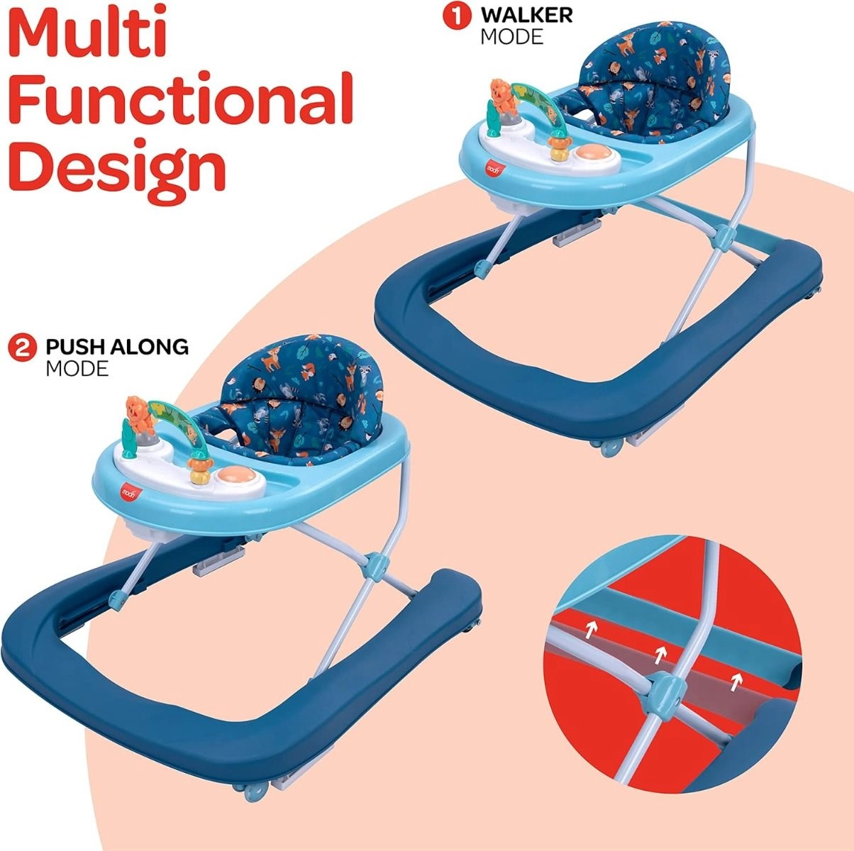 Stride Height Adjustable Walker - With Music