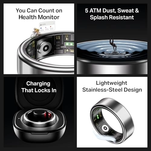 SmartRing Active Plus - Stainless-Steel 30-Days Battery Magnetic Charging Case