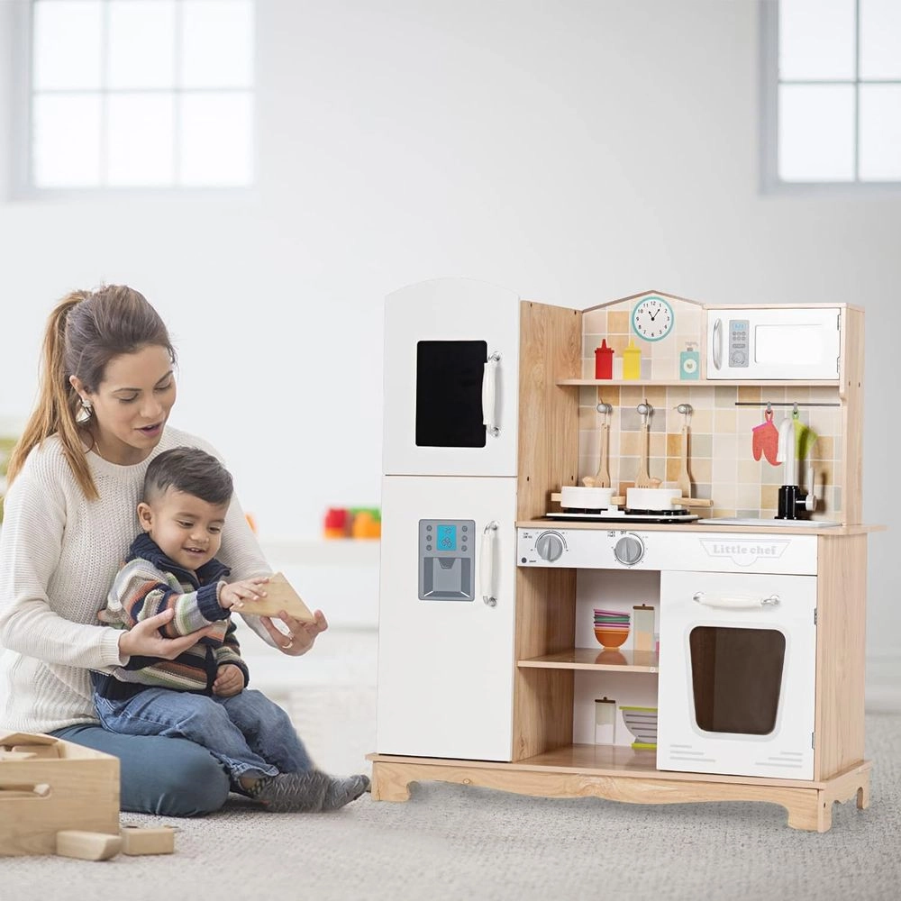Kids Wooden Kitchen Pretend Playset (5551007-W08308)