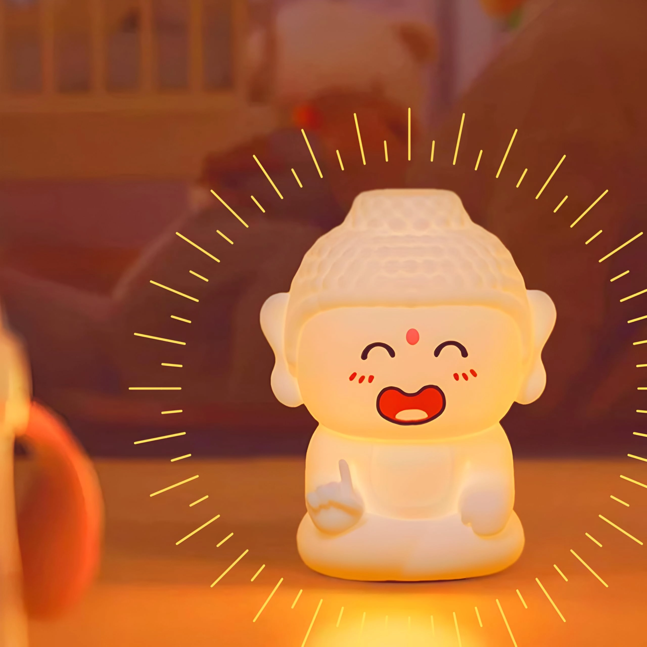 Desidiya Laughing Buddha Lamp - Multicolor