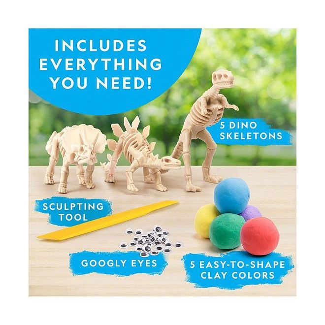 Clay Dinosaur Modeling Kit - 3 models 5 colors 4 years+