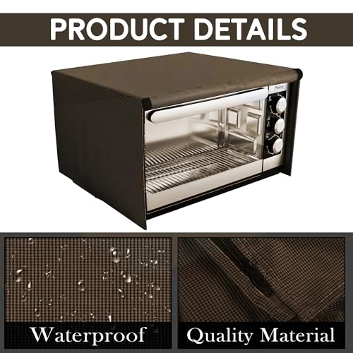 Dustproof Full Microwave Cover - 30 Ltr Checkered Brown