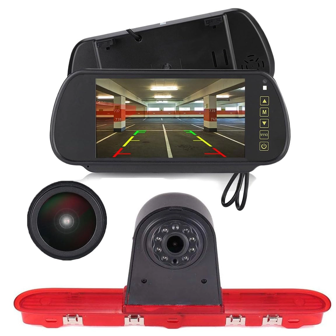 Third Roof Top Mount Brake Lamp Light Rear View Backup Camera - Night vision Wireless 628 x 586