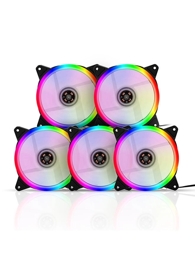 Computer Radiator RGB Fan - 5-Piece 12 cm
