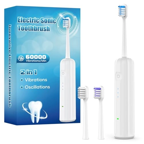 Sonic Electric Toothbrush - 60,000 VPM 73° Oscillation 50+ Days Battery Life