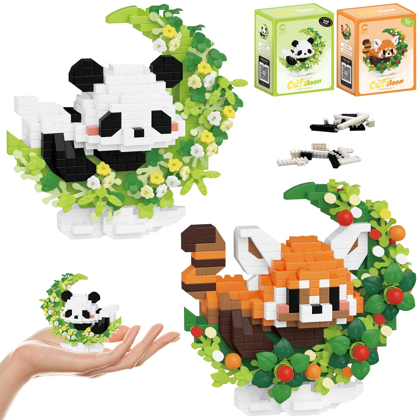 GAROMIA Mini Building Blocks Panda - 2 pcs