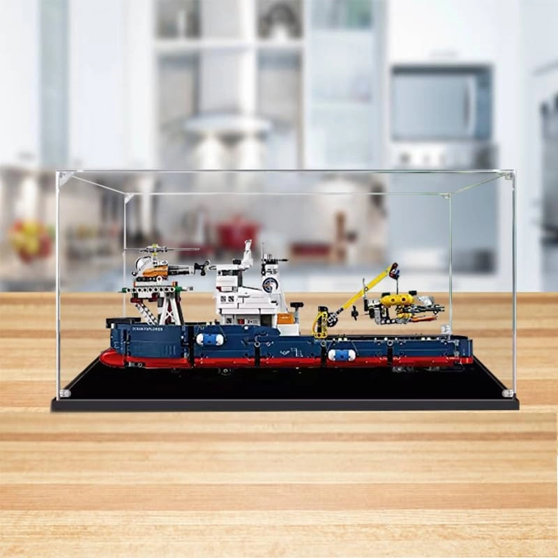 Acrylic Display Case - LE-GO 42064 22.83x6.29x10.62in Black Bottom