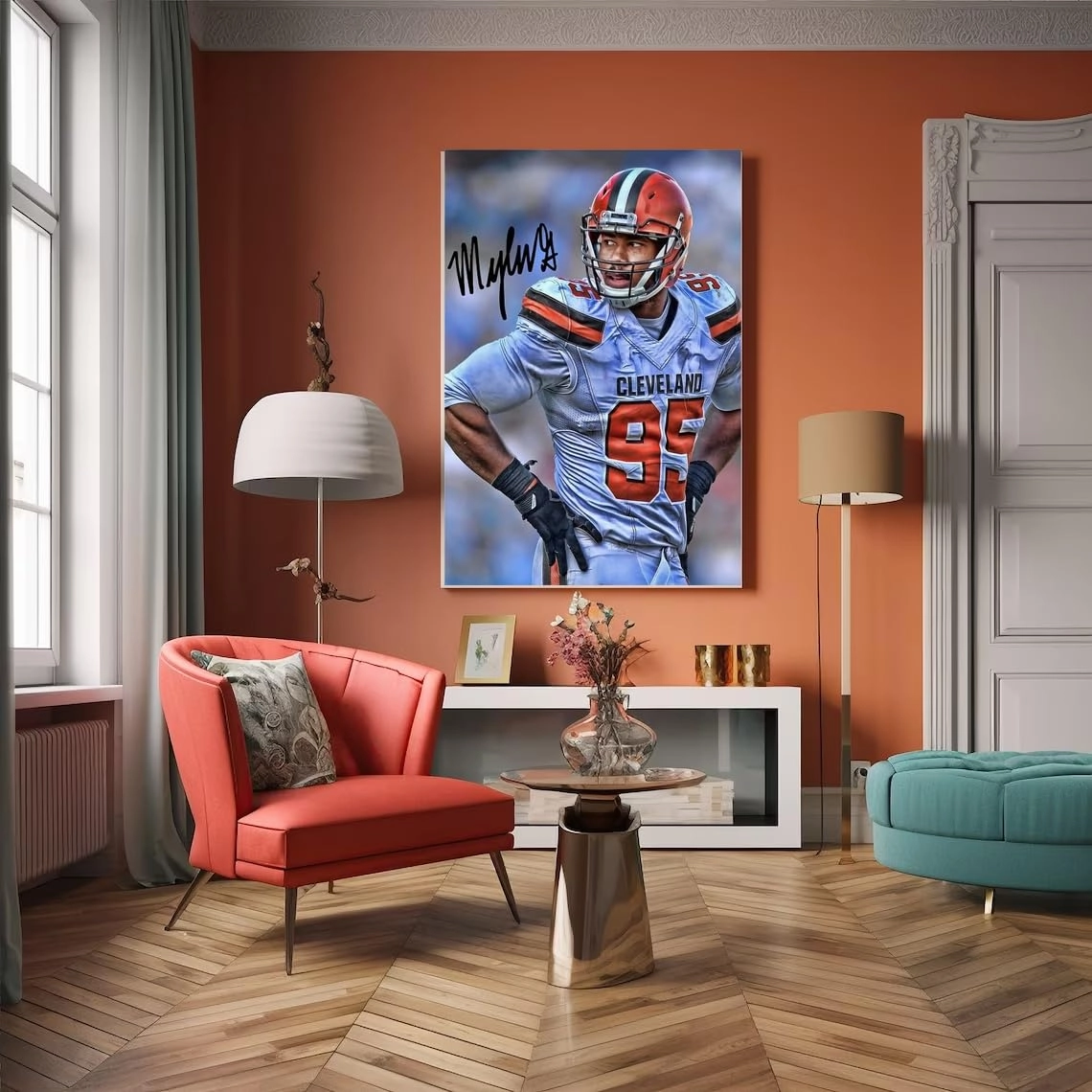 Myles Garrett Poster - Canvas 12 x 16 in Unframed