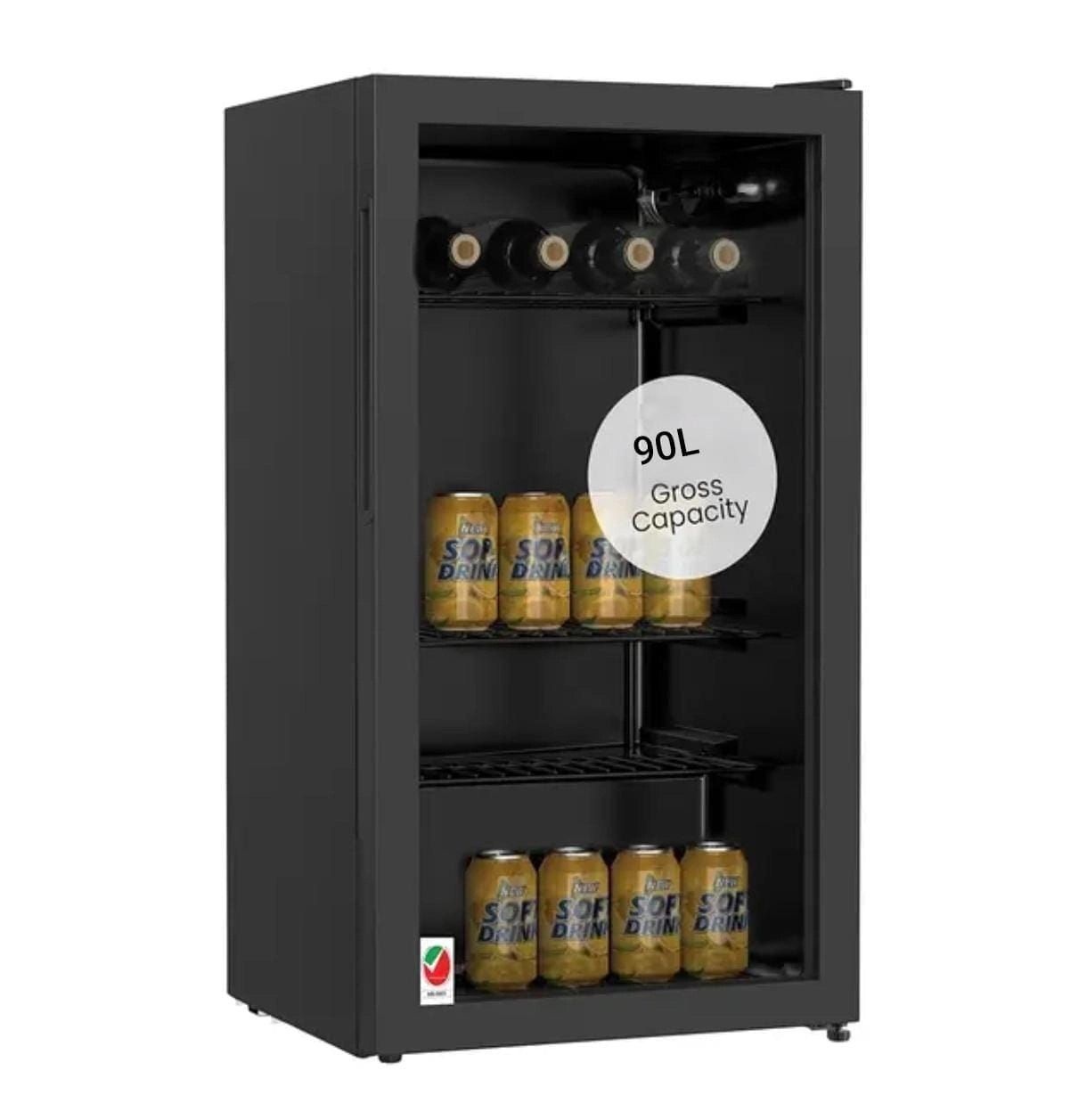 Orvix Single Door Beverage Refrigerator - Energy Efficient LED Light Adjustable Shelves