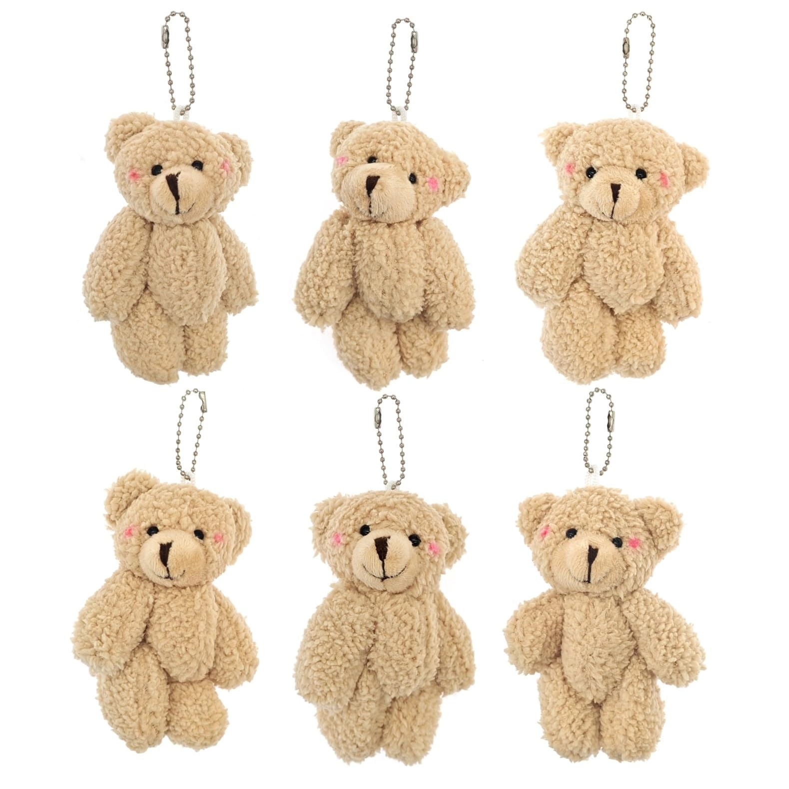 JZK-78634 Bear 11 cm Keychain - 6pcs Brown