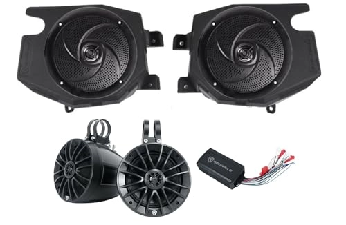 RockZR v2 - 2014-2023 6.5" Speaker Pods + RSM65B - 6.5" 320-Watt + UT65B - 6.5" 400-Watt + PS40 - 4 Channel Bluetooth IP65 340-Watts RMS