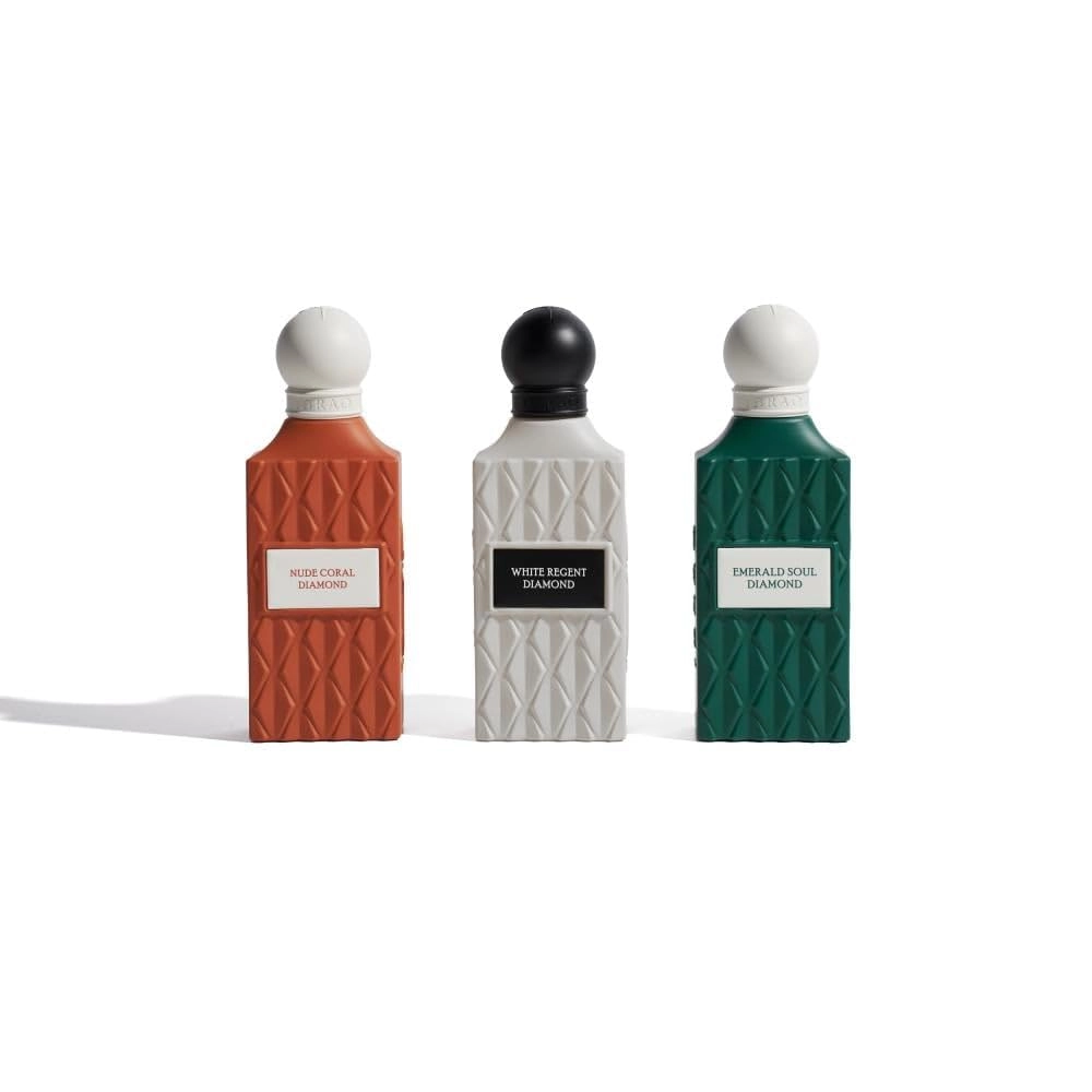 Ibraheem Al Qurashi Nude Coral - Eau de Parfum 75ml + Emerald Soul - Eau de Parfum 75ml + White Regent - Eau de Parfum 75ml