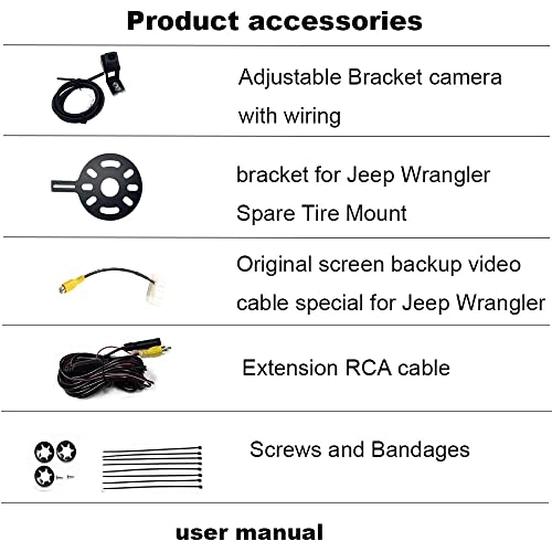 Car Backup Rear View Reverse Spare Tire Mount Adjustable Bracket Camera - Night vision composite (RCA) 976*497