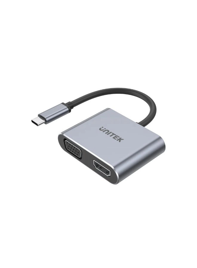 UNITEK USB-C To HDMI And VGA Adapter - USB-C 4K@30Hz