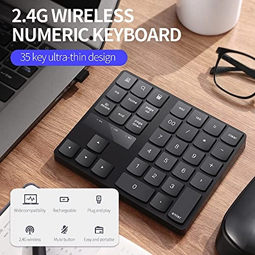 2.4G Wireless Digital Keyboard - 35 Keys USB