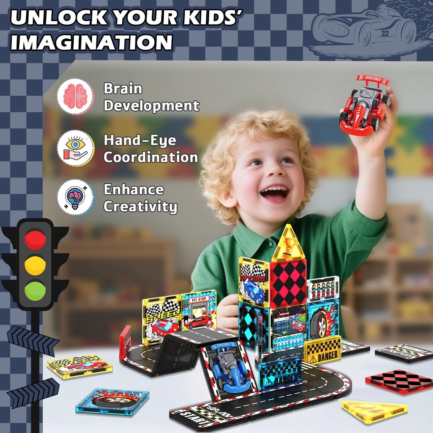 Magnetic Tiles Road Set