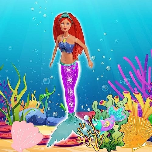 Steffi Sparkle Mermaid Doll - 39 cm Rainbow light Ages 3+