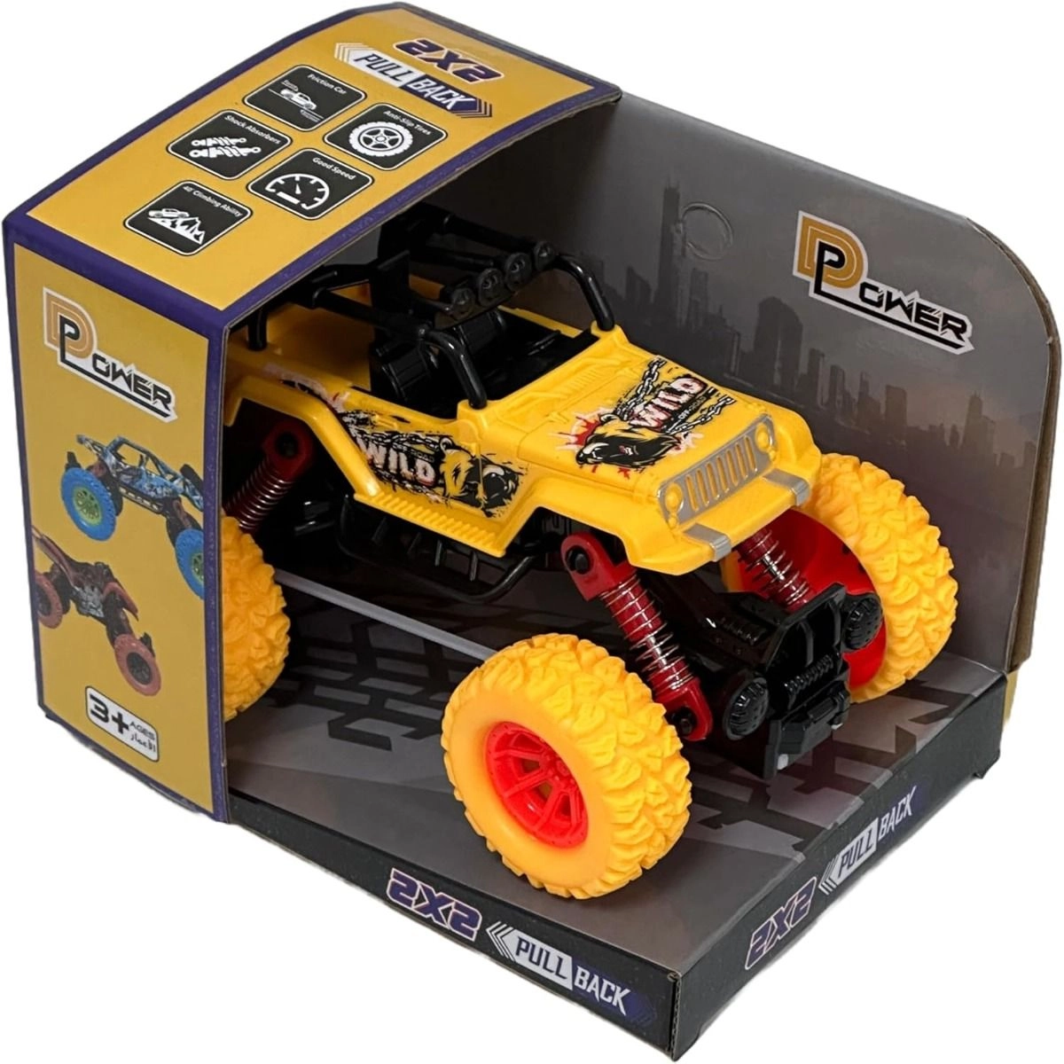 Pullback Stunt Off Roader - Yellow 3 Years