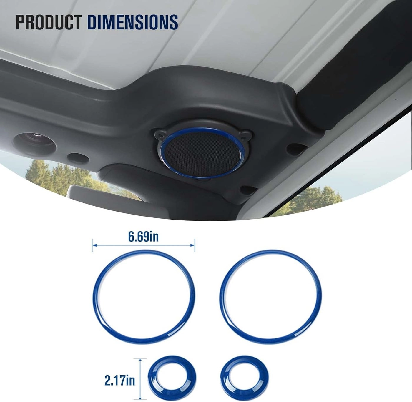 A Pillar & Roof Top Speaker Overlay Cover Trim - Jeep Wrangler JK & Unlimited 2007-2014