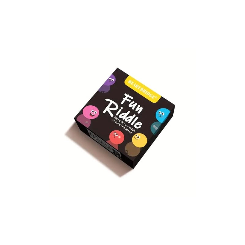 Fun Riddle Card Game - 50 Cards Black With Multicolor Characters