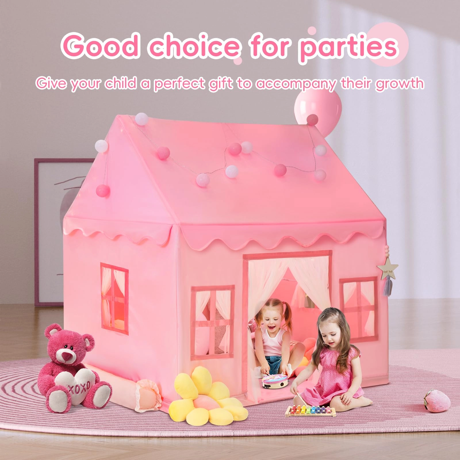 Kids Tent Playhouse - Large Pink