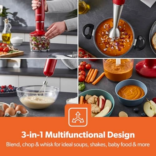 GHB6136 - 3-IN-1 Hand Blender Stainless Steel Blades 2 Speeds