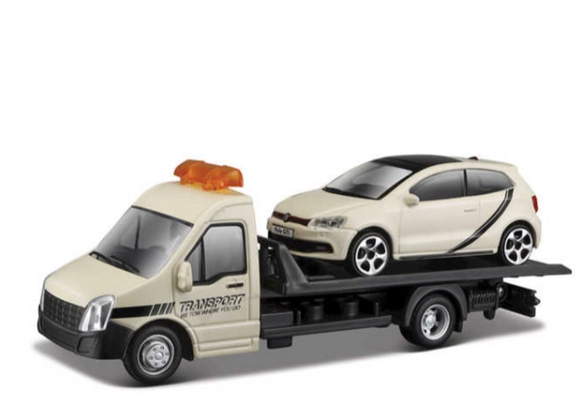 Street Fire Flatbed Tow Truck 1:43 + Car Asst.